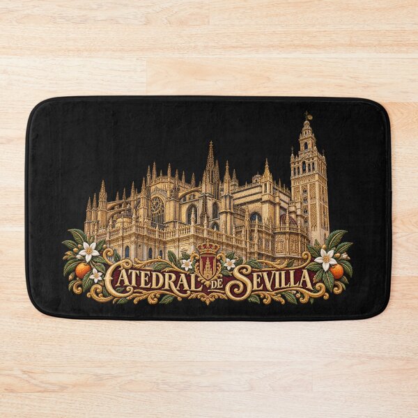 Item preview, Seville Cathedral Embroidered Gothic Architecture – Catedral de Sevilla Spain Art designed and sold by Emoji Emblems.