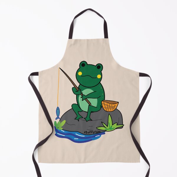 Item preview, Fishing frog cute froggy designed and sold by fluffyfamcraft.