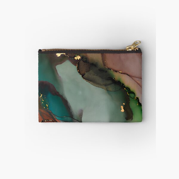 Item preview, Teal and Burgundy Alcohol Ink Gold Veins Abstract Marble Wall Art designed and sold by LuxocaDesigns24.