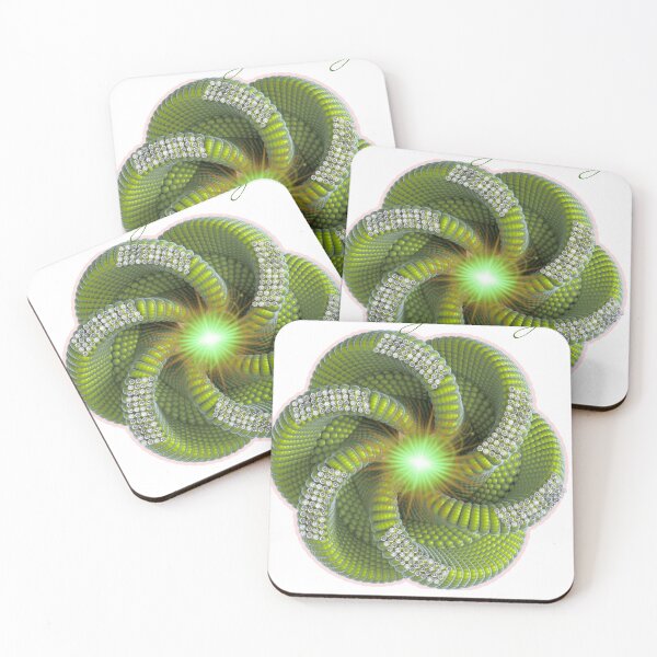 Item preview, Emerald Green Magic Gemstone Flower Art designed and sold by MinimalAurashop.