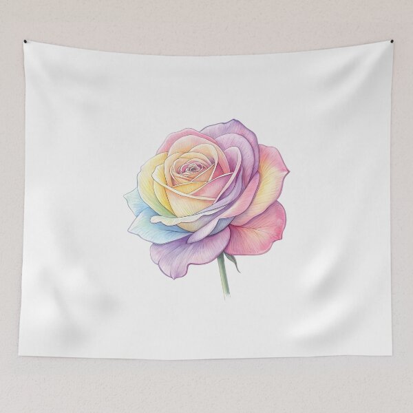 Item preview, Watercolor rainbow color rose designed and sold by trendspatterns.