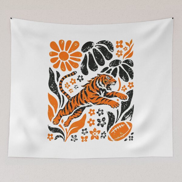 Item preview, Retro Floral Tiger Football Graphic designed and sold by SamuelRow44384.
