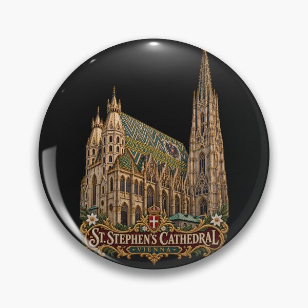 Item preview, St. Stephen’s Cathedral Vienna Embroidered Gothic Architecture Art designed and sold by Emoji Emblems.