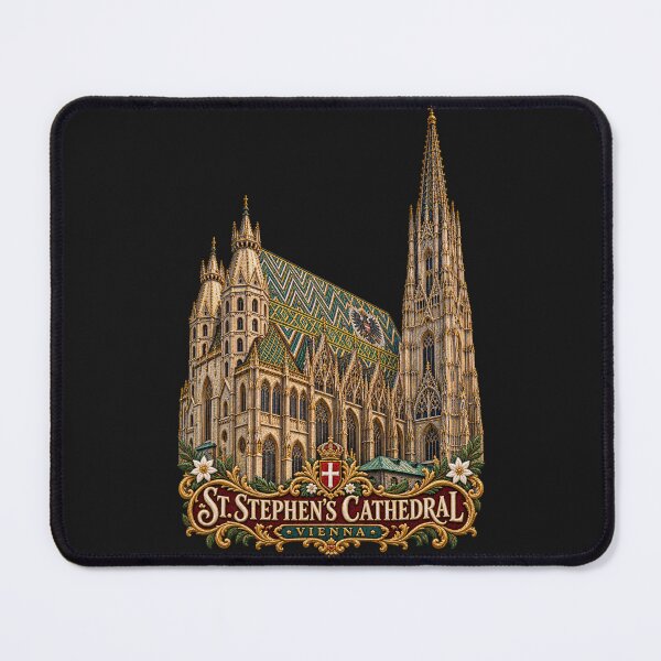 Item preview, St. Stephen’s Cathedral Vienna Embroidered Gothic Architecture Art designed and sold by Emoji Emblems.