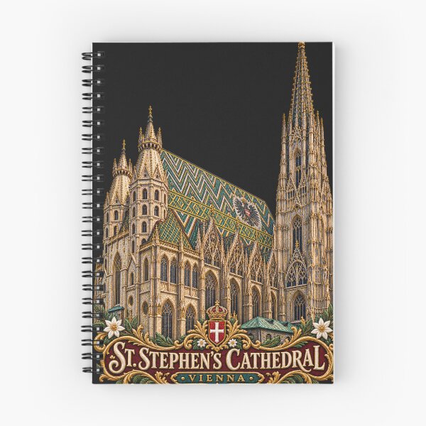 Item preview, St. Stephen’s Cathedral Vienna Embroidered Gothic Architecture Art designed and sold by Emoji Emblems.