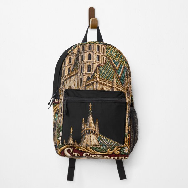 Item preview, St. Stephen’s Cathedral Vienna Embroidered Gothic Architecture Art designed and sold by Emoji Emblems.