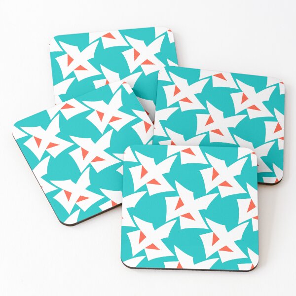Item preview, Geometric pattern retro turquoise orange designed and sold by fuzzyfox.