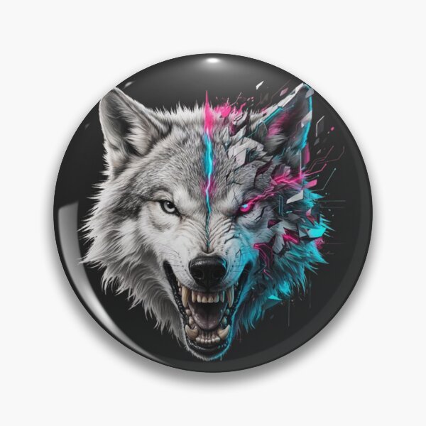 Item preview, Cyber Wolf Alone In The Dark - Neon Cyberpunk Streetwear designed and sold by wyzin39.