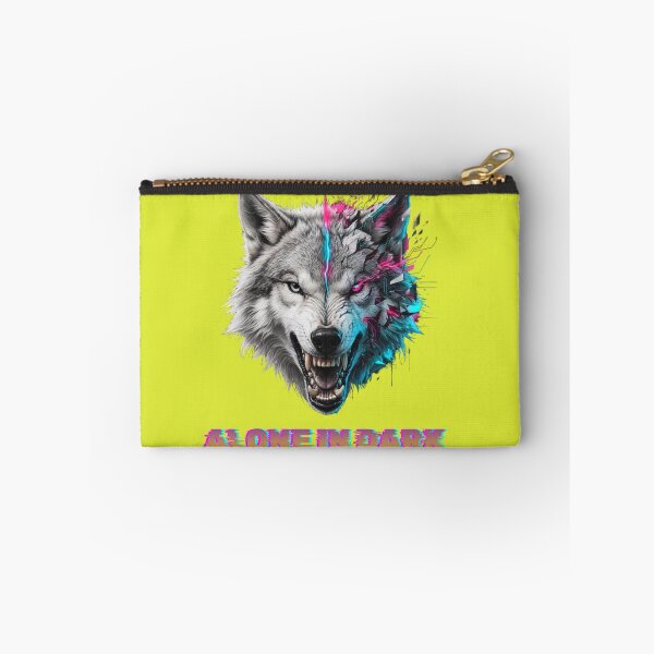 Item preview, Cyber Wolf Alone In The Dark - Neon Cyberpunk Streetwear designed and sold by wyzin39.