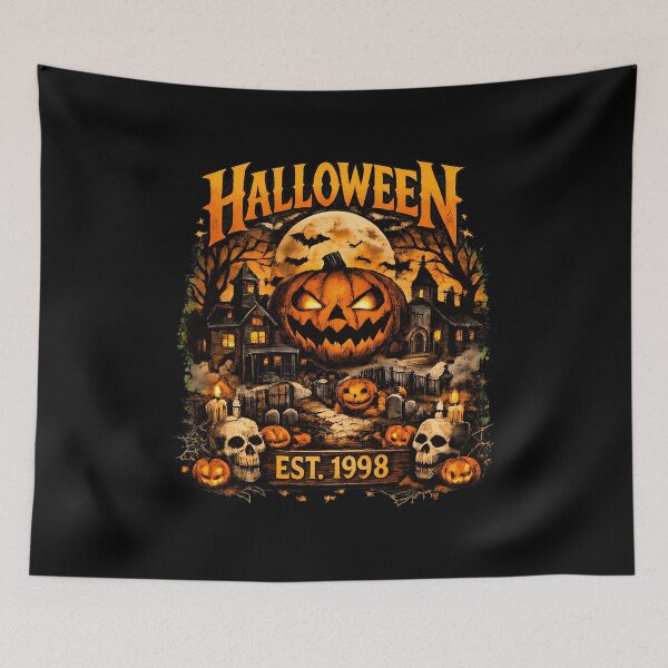 Item preview, Vintage Halloween Spooky Haunted House Graphic designed and sold by kenyanascfh.