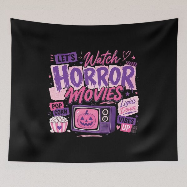 Item preview, Let's Watch Horror Movies Retro TV Pumpkin Popcorn designed and sold by AndreuJaylin.