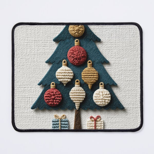 Item preview, Festive Christmas Tree with Knit Ornaments Art designed and sold by colorful-white.