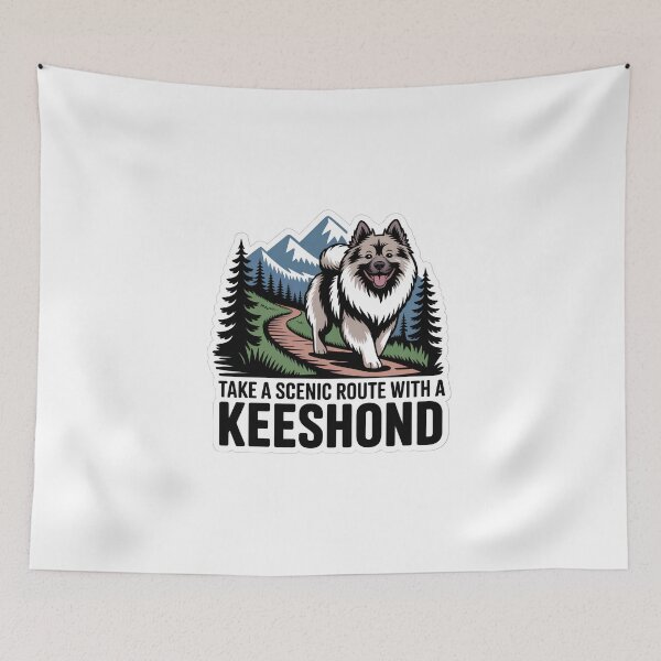 Item preview, Take a Scenic Route with a Keeshond | Keeshond Dog Lover Hiking designed and sold by CuteDesignables.