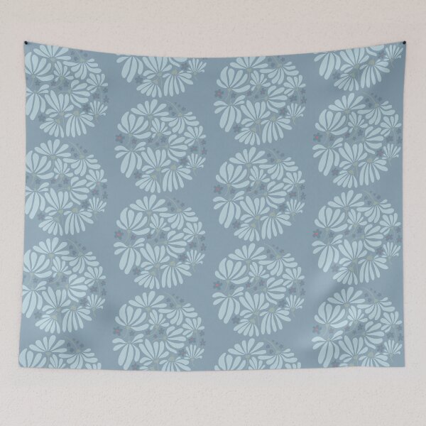 Item preview, Round daisy bouquet (faded blue) designed and sold by 247DesignStudio.