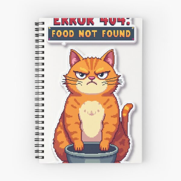 Item preview, Funny Cat Error 404 Food Not Found Pixel Art designed and sold by grzezzz.
