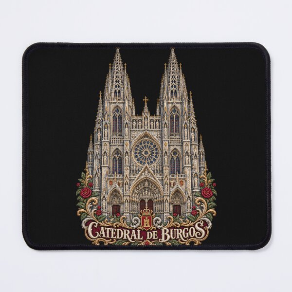 Item preview, Burgos Cathedral Embroidered Gothic Architecture – Catedral de Burgos Spain Art designed and sold by Emoji Emblems.