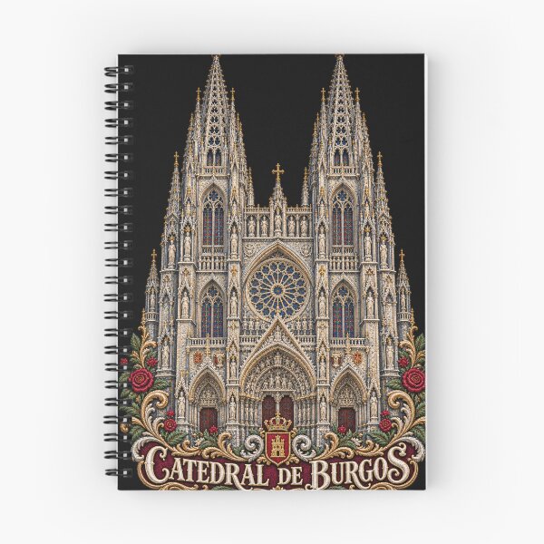 Item preview, Burgos Cathedral Embroidered Gothic Architecture – Catedral de Burgos Spain Art designed and sold by Emoji Emblems.