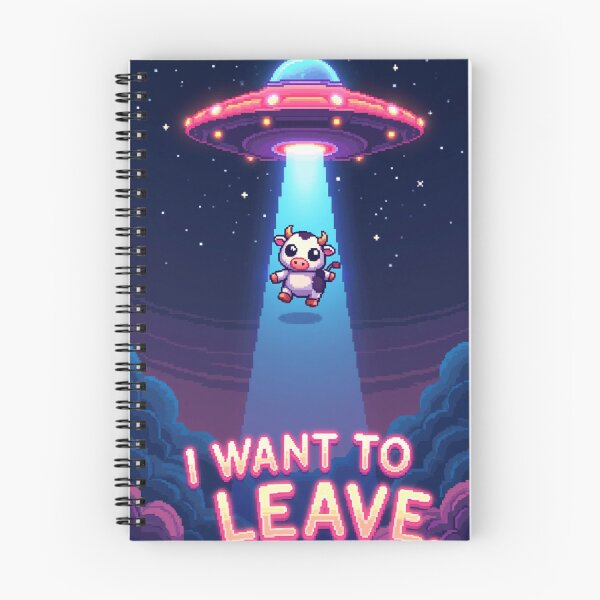 Item preview, Funny UFO Alien Abduction Cow I Want To Leave designed and sold by grzezzz.