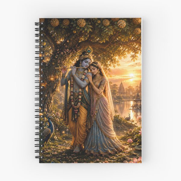 Item preview, Radha Krishna Under Kadamba Tree – Vrindavan Sunset designed and sold by BlueStar45.