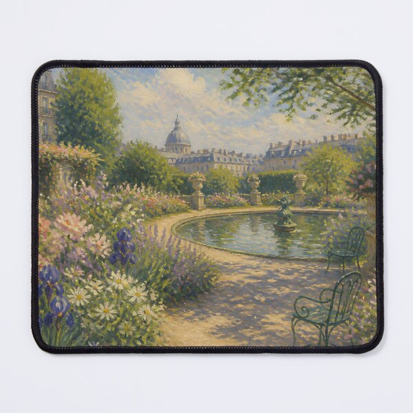Item preview, Impressionist French Garden Pond and Parisian Dome Oil Painting Wall Art designed and sold by Wandered North.
