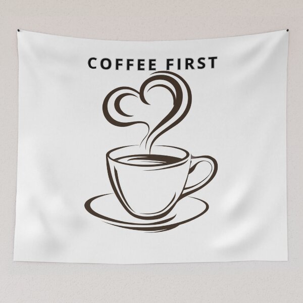 Item preview, Cozy Coffee Cup with Heart Steam Line Art designed and sold by TrendyGalaxy.