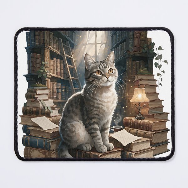 Item preview, Cat Among Old Books designed and sold by Neural-canvas.
