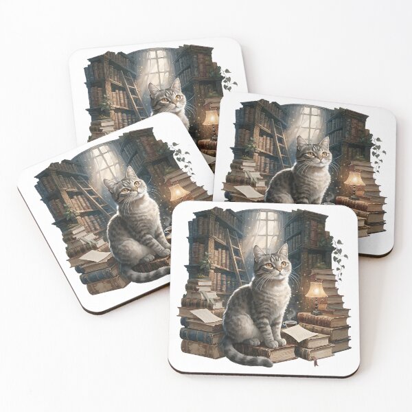 Item preview, Cat Among Old Books designed and sold by Neural-canvas.
