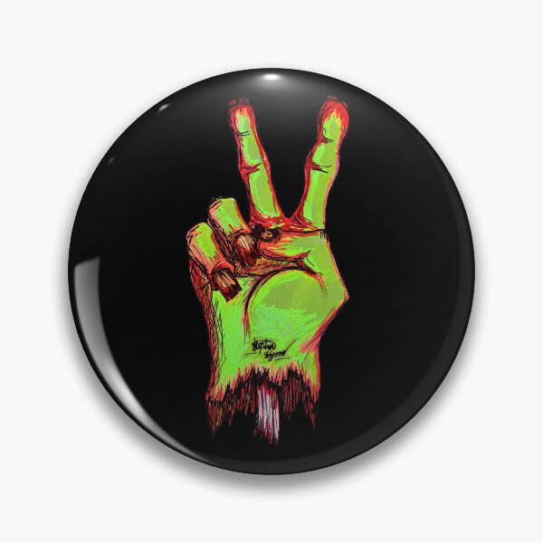 Item preview, Zombie Peace Sign Scar-E-Moji - Undead Hand Marker Art designed and sold by Grimmlar.