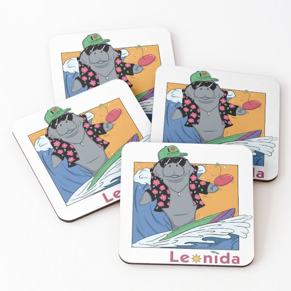 Item preview, Retro Leonida Surfing Manatee designed and sold by Fictional Ink Society.