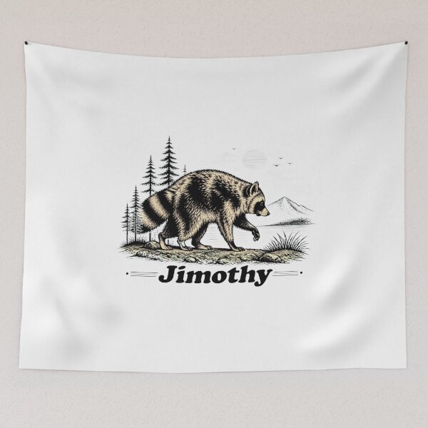 Item preview, Jimothy Raccoon Walking Vintage Animal Art designed and sold by leocreatives.