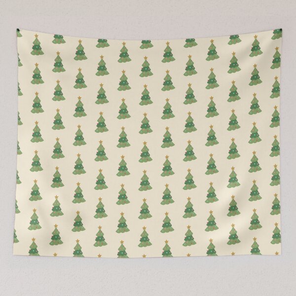 Item preview, Retro Christmas Tree Cream Pattern designed and sold by Zaya_art.