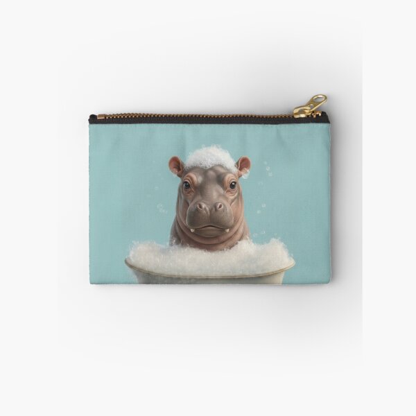 Item preview, Baby Hippo Bubble Bath Cute Nursery Bathroom Wall Art designed and sold by LazyOwlStore.