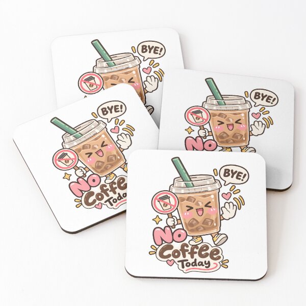 Item preview, No Coffee Today Cute Kawaii Iced Milk Tea Boba Humor designed and sold by ChubbyGoong.