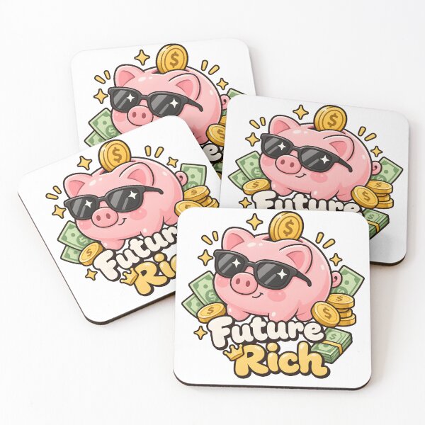 Artikelvorschau, Zukünftig reich: Niedliches Sparschwein, coole Geldmotivation, Humor entworfen und verkauft von ChubbyGoong.