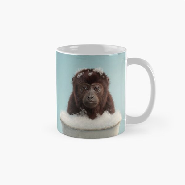 Item preview, Baby Howler Monkey Bubble Bath Cute Nursery Bathroom Wall Art designed and sold by LazyOwlStore.