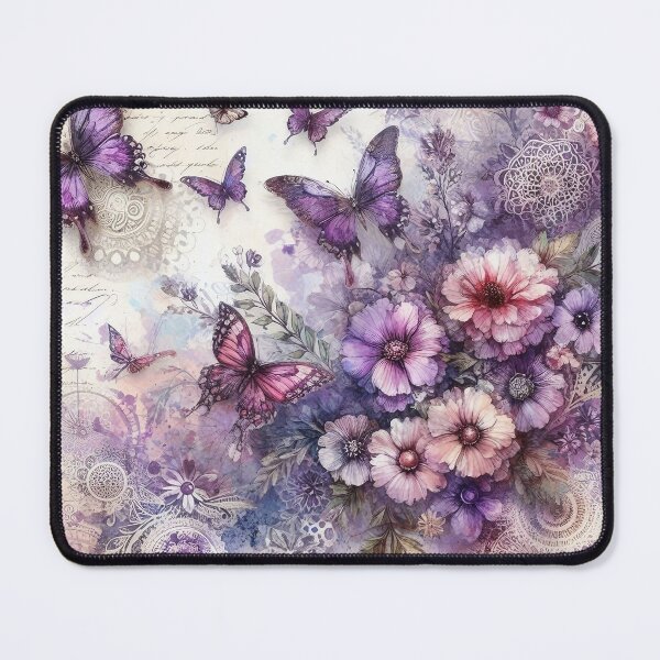 Item preview, Vintage Purple Butterflies & Floral Garden Botanical Art designed and sold by LuxocaDesigns24.