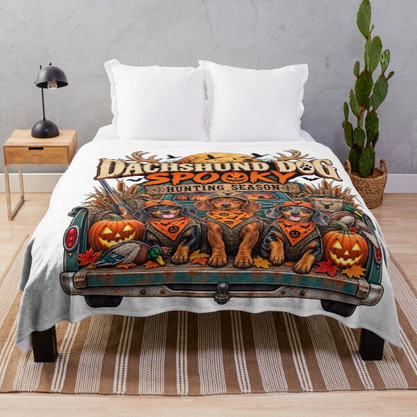 Item preview, Dachshund Dog Spooky Hunting Season Halloween Wiener Dog Hunter designed and sold by DogsHearted.