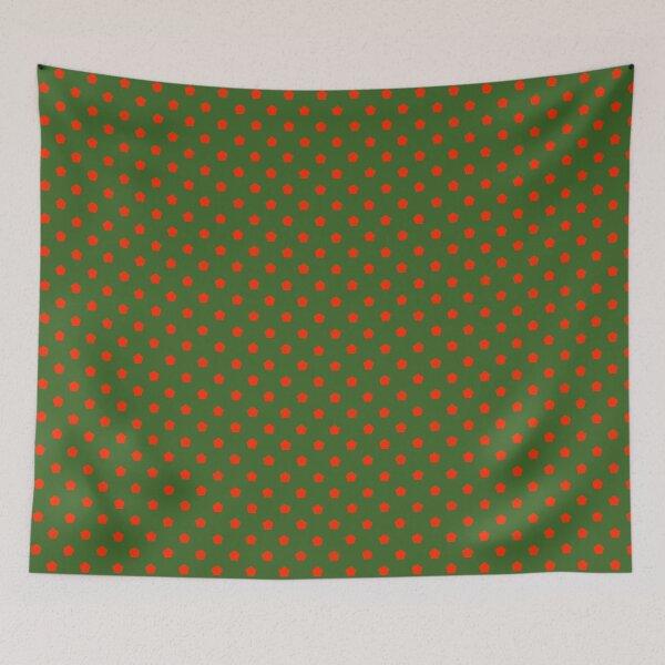 Item preview, Red Pentagon Dot Green Pattern designed and sold by Zaya_art.