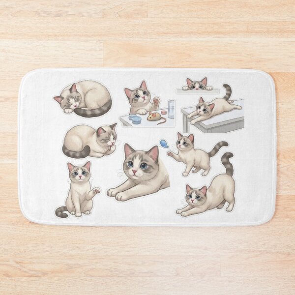Item preview, Cute Kawaii Kitten Daily Life Sticker Sheet designed and sold by PetalsPaws.