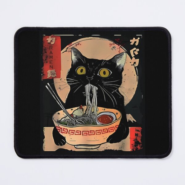 Item preview, Kawaii Cat Eating Ramen Noodles Funny Anime designed and sold by tystock.