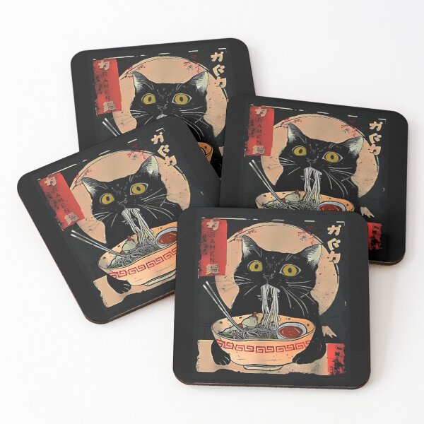 Item preview, Kawaii Cat Eating Ramen Noodles Funny Anime designed and sold by tystock.