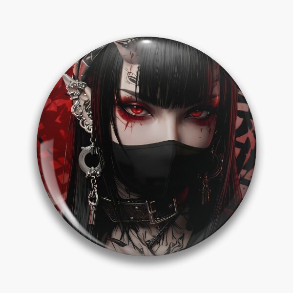 Item preview, Cyberpunk Oni Demon Girl Neon City designed and sold by GalleryBrisArt.
