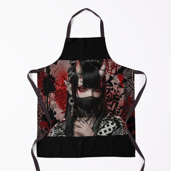 Item preview, Cyberpunk Oni Demon Girl Neon City designed and sold by GalleryBrisArt.