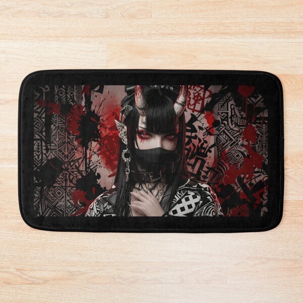 Item preview, Cyberpunk Oni Demon Girl Neon City designed and sold by GalleryBrisArt.