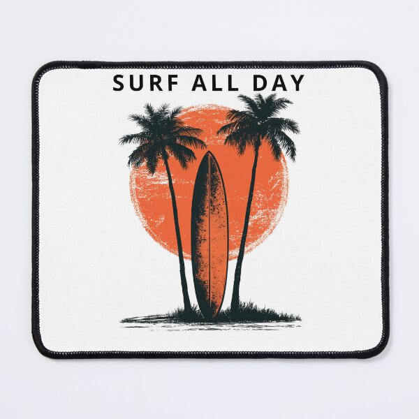 Item preview, Vintage Surfboard and Palm Trees Retro Sunset Art designed and sold by TrendyGalaxy.