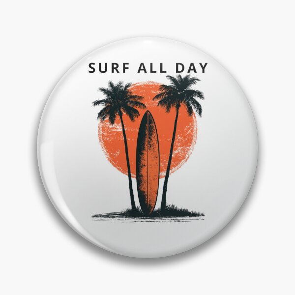 Item preview, Vintage Surfboard and Palm Trees Retro Sunset Art designed and sold by TrendyGalaxy.