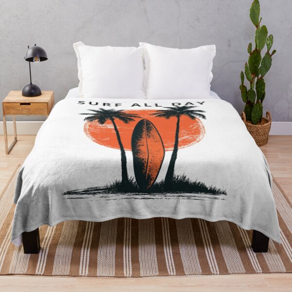 Item preview, Vintage Surfboard and Palm Trees Retro Sunset Art designed and sold by TrendyGalaxy.