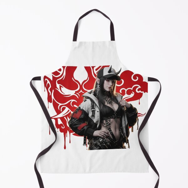 Item preview, Streetwear Oni Demon Girl Red Mask designed and sold by GalleryBrisArt.
