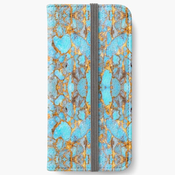 Turquoise and Gold iPhone Wallet