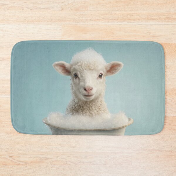 Item preview, Baby Lamb Bubble Bath Cute Nursery Bathroom Wall Art designed and sold by LazyOwlStore.